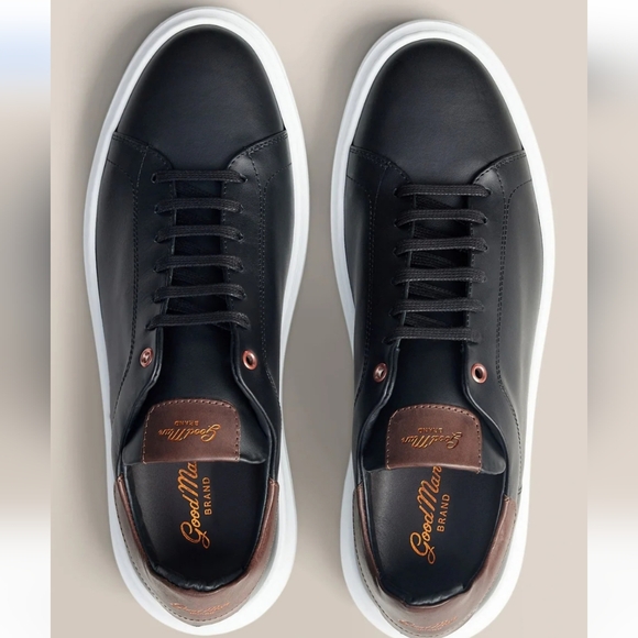 NIB GOODMAN BRAND LEGEND LONDON SNEAKER Men's ONLY SIZE 10 Black / Dark Vachetta - Picture 3 of 15